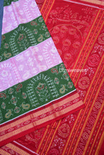 Load image into Gallery viewer, mehendi pink sambalpuri cotton saree
