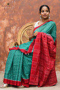 Fish and Phula motif detail on Mrinmayee — GI certified Sambalpuri Handloom cotton saree by Pasapali