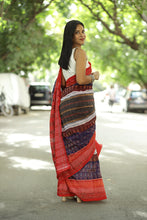 Load image into Gallery viewer, Multicolored Sambalpuri Cotton Saree with Flower and Tribal Motifs – Pasapali
