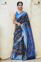 Mercerized cotton texture detail of Nishigandha Sambalpuri Bandha saree — warp 120 weft 120 thread count, Pasapali