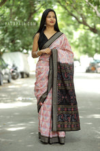 Load image into Gallery viewer, Baang - Mercerized Cotton Sambalpuri Saree with Baang Bird Motif &amp; Rudraksha Border

