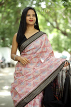 Load image into Gallery viewer, Baang - Mercerized Cotton Sambalpuri Saree with Baang Bird Motif &amp; Rudraksha Border
