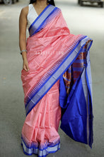 Load image into Gallery viewer, Mulberry Silk Sambalpuri Saree | Nritya Kanya Pink &amp; Blue - Pasapali

