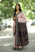 Load image into Gallery viewer, Baang - Mercerized Cotton Sambalpuri Saree with Baang Bird Motif &amp; Rudraksha Border
