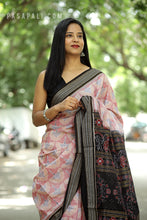 Load image into Gallery viewer, Baang - Mercerized Cotton Sambalpuri Saree with Baang Bird Motif &amp; Rudraksha Border
