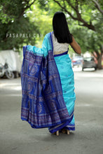 Load image into Gallery viewer, Mulberry Silk Sambalpuri Saree | Ratha Chakra Sky Blue - Pasapali
