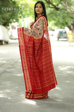Load image into Gallery viewer, Bindu - Sambalpuri Saree with Bindi &amp; Tribal Ikat Motifs
