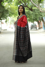 Load image into Gallery viewer, Pasapali sacred red Sambalpuri handloom saree inspired by Laxmi Yantra symbolism
