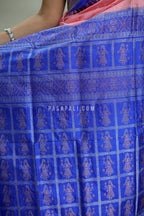 Mulberry Silk Sambalpuri Saree | Nritya Kanya Pink & Blue - Pasapali