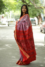 Load image into Gallery viewer, PadmaSūrya - Sambalpuri Saree with Konark Chakra &amp; Temple Motifs
