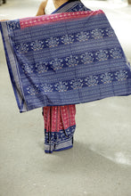 Load image into Gallery viewer, Leher - Mercerized Cotton Sambalpuri Saree with Lehri Wave &amp; Bird Motifs
