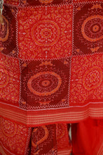 Load image into Gallery viewer, Orange &amp; Maroon Sambalpuri Cotton Saree | Circular Flower Ikat – Pasapali
