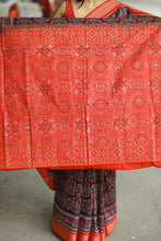 Load image into Gallery viewer, Hansa Lata - Mercerized Cotton Sambalpuri Saree with Floral Vine &amp; Hansa Motifs
