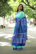Load image into Gallery viewer, Mulberry Silk Sambalpuri Saree | Sea Green Fish Motif - Pasapali

