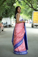 Load image into Gallery viewer, Mulberry Silk Sambalpuri Saree | Nritya Kanya Pink &amp; Blue - Pasapali
