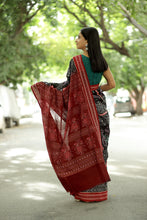 Load image into Gallery viewer, Black Sambalpuri Cotton Saree | Mayur Pasapali Ikat – Pasapali
