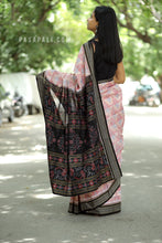 Load image into Gallery viewer, Baang - Mercerized Cotton Sambalpuri Saree with Baang Bird Motif &amp; Rudraksha Border
