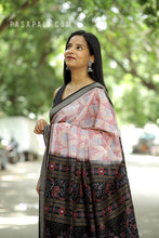 Load image into Gallery viewer, Baang - Mercerized Cotton Sambalpuri Saree with Baang Bird Motif &amp; Rudraksha Border
