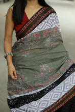 Load image into Gallery viewer, Mercerized Cotton Sambalpuri Saree | Tribal Peacock Ikat – Pasapali
