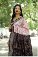 Load image into Gallery viewer, Baang - Mercerized Cotton Sambalpuri Saree with Baang Bird Motif &amp; Rudraksha Border
