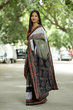 Load image into Gallery viewer, Mercerized Cotton Sambalpuri Saree | Tribal Peacock Ikat – Pasapali
