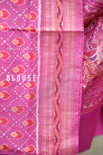 Load image into Gallery viewer, Neelshankha - Teal Blue Mercerized Cotton Sambalpuri Saree with Fish &amp; Shankh Motifs and Pink Star Border
