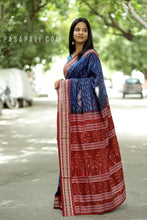 Load image into Gallery viewer, Gramya Drishya - Parvat-Sarita Kahaani - Sambalpuri Saree with Village Landscape Ikat Motifs

