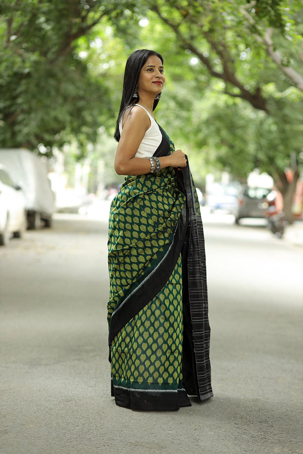 Banaja Rekha – The Dark Green Leaf Saree