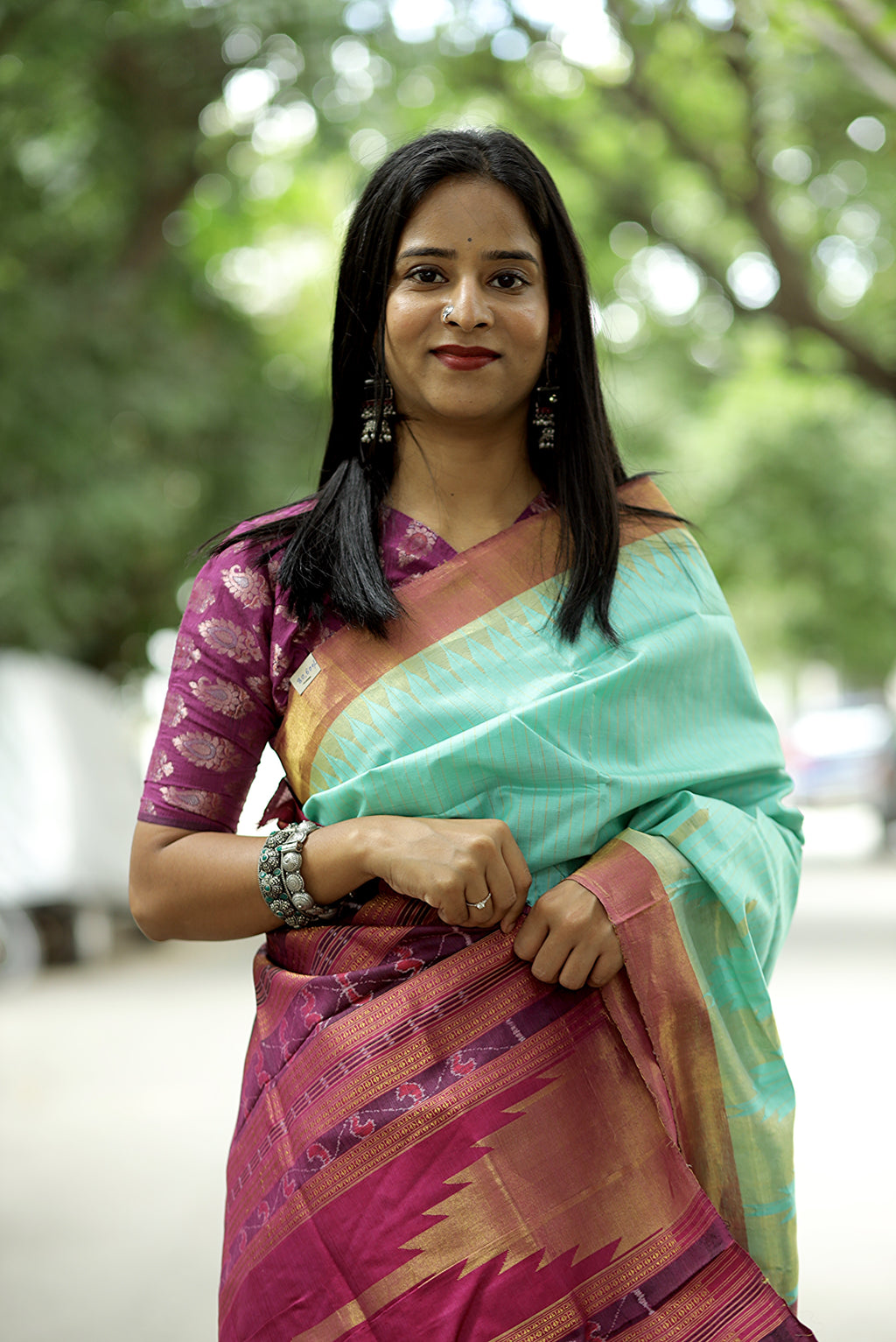 Hydrangea - Phoda kumbha Silk Saree | Pasapali