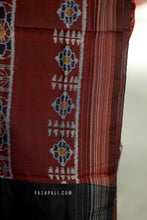 Load image into Gallery viewer, Rudrarekha - Dark Red Cotton Sambalpuri Saree with Tribal and Multicolor Bandha Motifs
