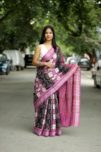Load image into Gallery viewer, Mauve Pasapalli Saree | Mercerized Cotton Ikat Handloom – Pasapali
