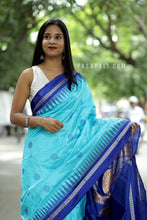 Load image into Gallery viewer, Mulberry Silk Sambalpuri Saree | Ratha Chakra Sky Blue - Pasapali
