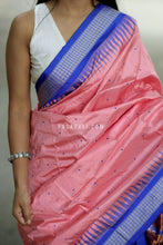 Load image into Gallery viewer, Mulberry Silk Sambalpuri Saree | Nritya Kanya Pink &amp; Blue - Pasapali
