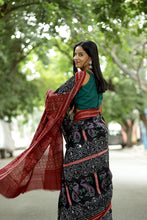 Load image into Gallery viewer, Black Sambalpuri Cotton Saree | Mayur Pasapali Ikat – Pasapali
