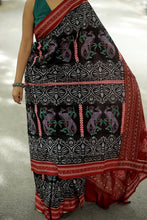 Load image into Gallery viewer, Black Sambalpuri Cotton Saree | Mayur Pasapali Ikat – Pasapali
