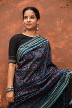 Load image into Gallery viewer, Pushpanjali authentic Sambalpuri handloom saree — Rudraksha border weave detail, Pasapali
