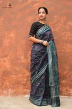 Load image into Gallery viewer, Pushpanjali Sambalpuri handloom saree — Plula and Lata pallu motif close-up, Pasapali
