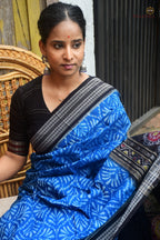 Rajani Sambalpuri cotton saree texture detail — 120x120 thread count mercerized cotton, Bandhakala technique Pasapali