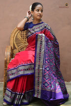 Thread texture detail of Ratnaprabha Sambalpuri cotton saree — 120 warp 120 weft mercerized cotton, Bhulia weavers
