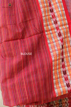 Load image into Gallery viewer, Mercerized cotton thread detail on Rekha GI certified Sambalpuri Bandha saree woven by Bhulia community Odisha
