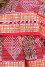 Load image into Gallery viewer, Rekha purple Sambalpuri Bandha mercerized cotton saree full view — jhoti motifs, Rudraksha border, blue pallu | Pasapali
