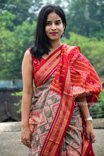 Load image into Gallery viewer, Mrunalini - Grey Sambalpuri cotton saree - Pasapali
