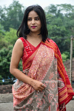 Load image into Gallery viewer, Mrunalini - Grey Sambalpuri cotton saree - Pasapali
