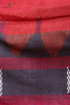 Sandhya Kotpad saree pallu view — macha pharsa tribal motifs, natural dye cotton, Pasapali Odisha