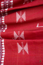 Sandhya Kotpad saree handloom drape view — rust cotton, natural dye, tribal weave, Pasapali Odisha