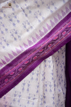 Ikat leher wave border with kumbha motif close-up — Shabari Sambalpuri cotton saree by Pasapali