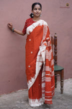 Handspun cotton texture detail of Shalmali — GI certified Kotpad textile, Mirgan weavers, Odisha