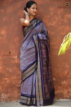 Load image into Gallery viewer, Sutrabandha light blue Sambalpuri cotton saree full view — Bandha double ikat, Pasapali handloom Odisha
