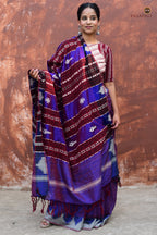 Tamasa folded Kotpad saree — GI certified Kotpad textile in purple and deep maroon, Pasapali handloom