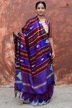 Load image into Gallery viewer, Tamasa folded Kotpad saree — GI certified Kotpad textile in purple and deep maroon, Pasapali handloom

